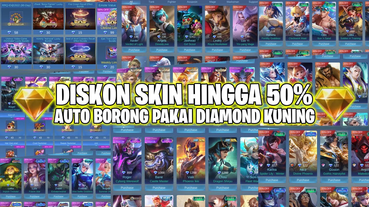 Jumlah Diamond Kuning Yang Dibutuhkan Untuk Beli Skin Epic Mlbb Di