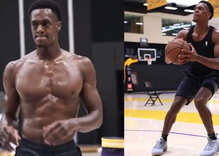 Rajon Rondo Showing Off Changes in His Body During Training.