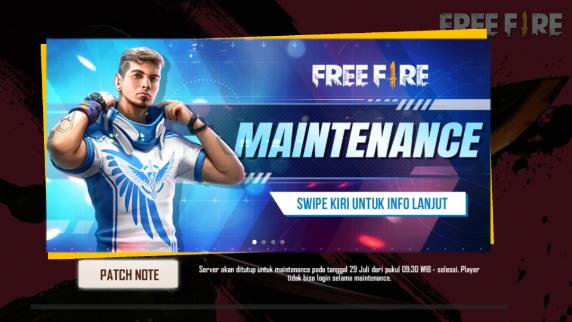 Free Fire tidak bisa login sedang ada maintenance