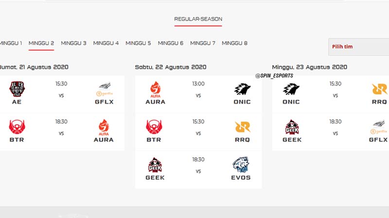 Jadwal MPL Season 6 Week 2