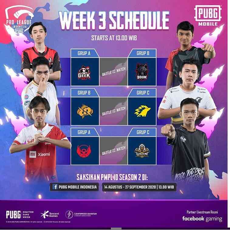 Jadwal PMPL Season 2 Week 3! Boom Mau Susul GeekFam!