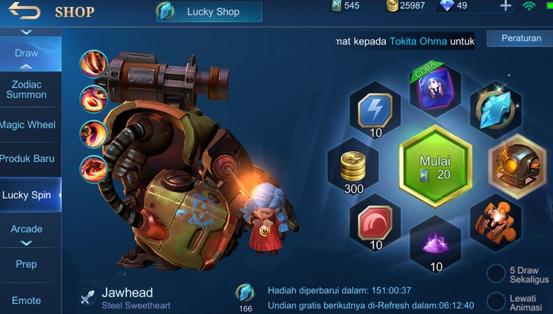 trik lucky spin jawhead