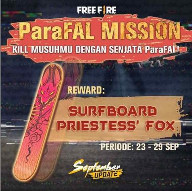 Dapat Surfboard FF Gratis, Pakai Senjata baru ParaFAL!