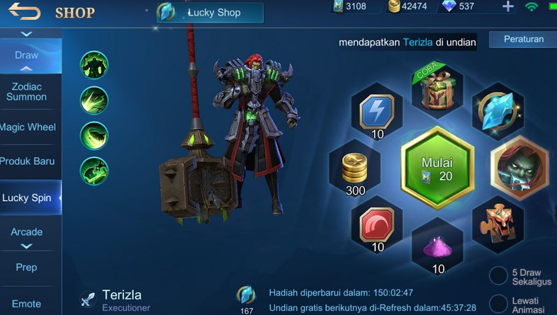 lucky spin terizla mobile legends