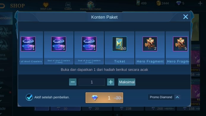 cara dapatkan effect recall epic