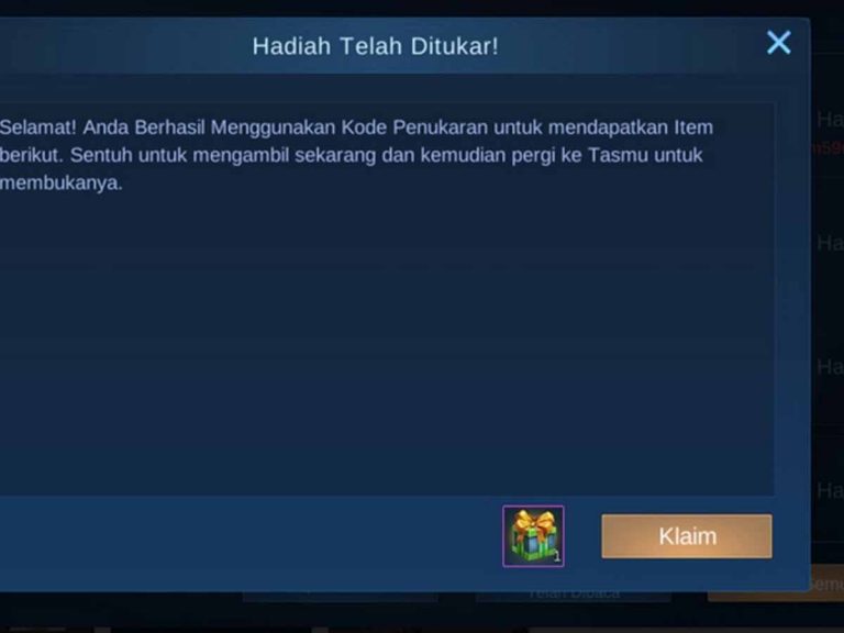 kode redeem ml 18 november