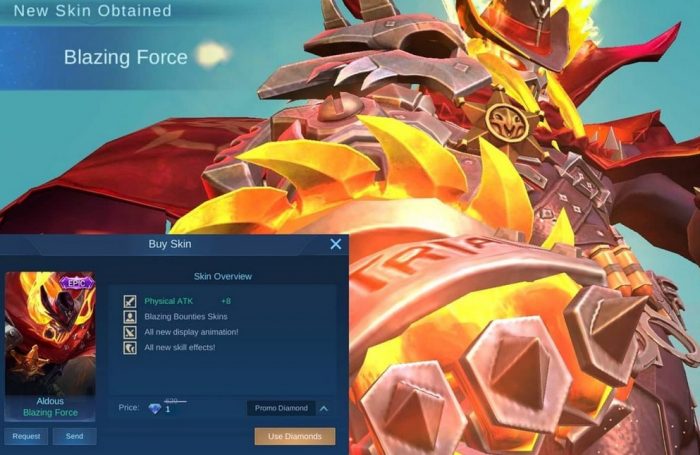 skin aldous blazing force terbaru