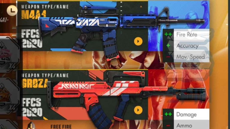 Skin FF Groza M4A1 FFCS Permanen Gratis