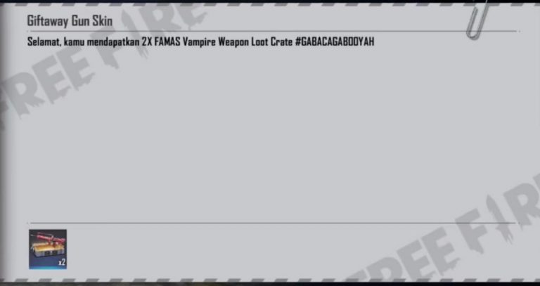 kode redeem ff 4 november