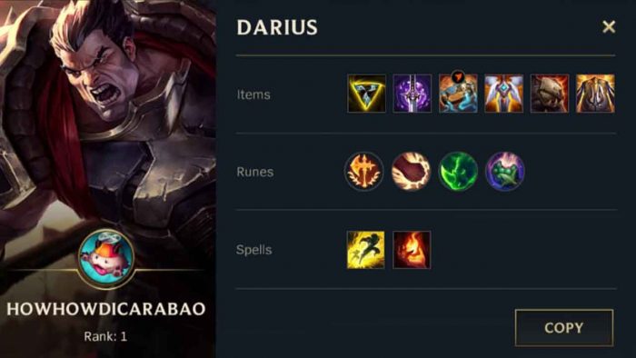 Build Darius Terbaik Wild Rift