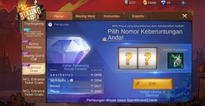 angka diamond draw desember 2020