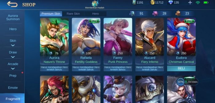 update fragment shop mobile legends desember 2020