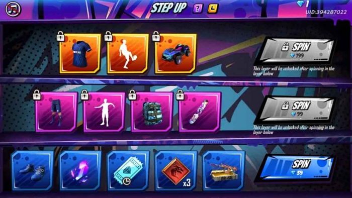 Hadiah Event Step Up FF