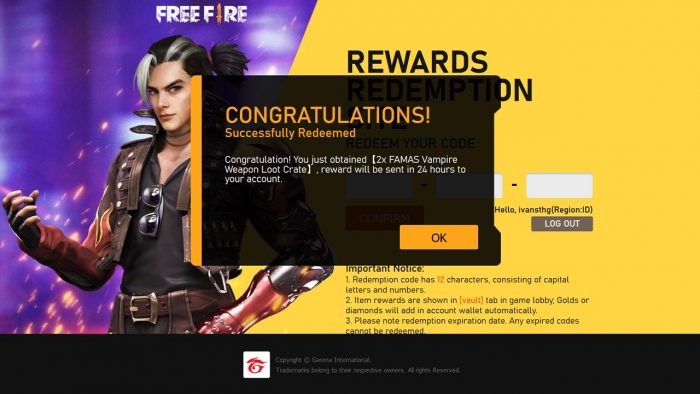 Latest FF Free Fire Redeem Code 4 January 2021! - Everyday ...