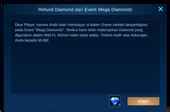 bug refund diamond ml