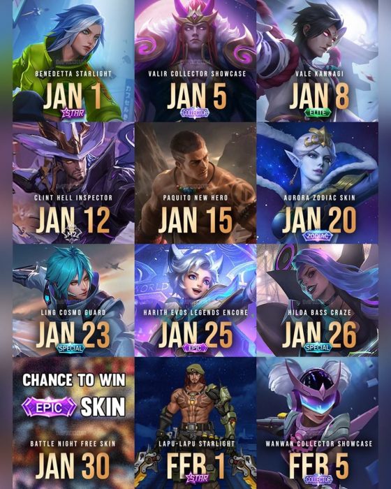 skin hero baru ml januari 2021