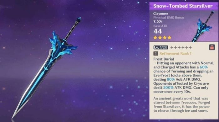 Senjata Baru Snow-Tombed Starsilver