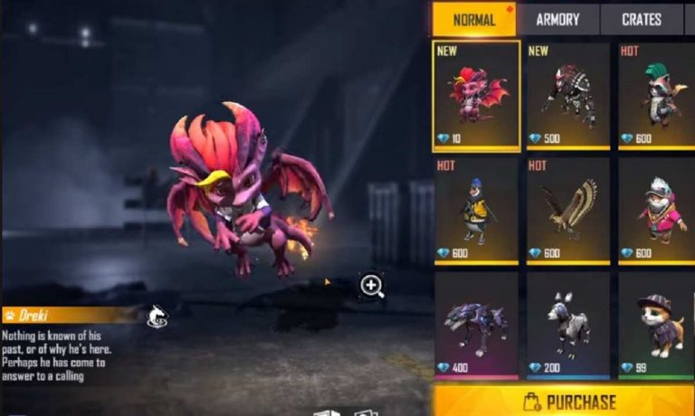 Pet Dreki, Pet Baru Free Fire di Advance Server 2021
