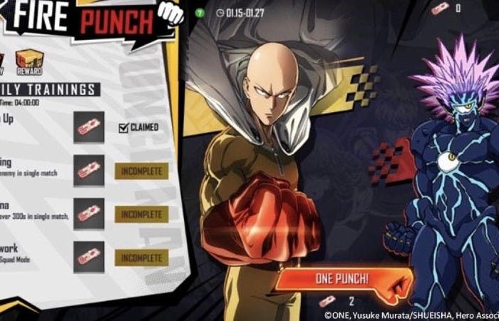 Event Hadiah Free Fire x One Punch Man