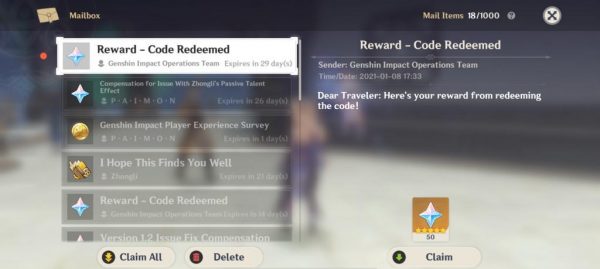 Latest Genshin Impact Redeem Code January 9, 2021, Grab it! - Game Zone