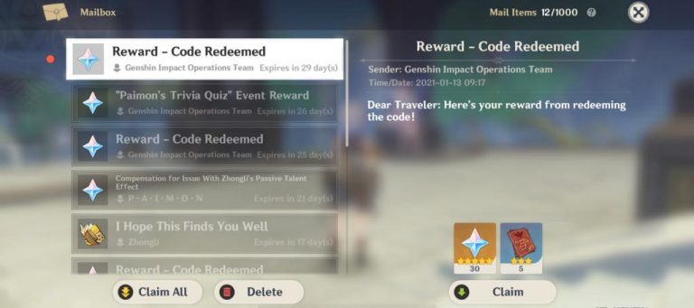 Latest Genshin Impact Redeem Code January 13, 2021, Large ...