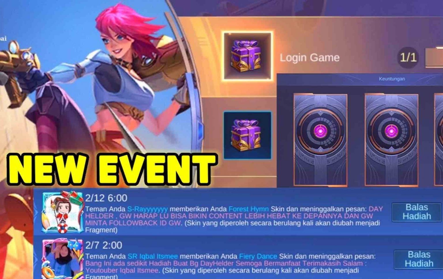 Another New Event, Is There A Free Mobile Legends (ML) Skin? - Everyday