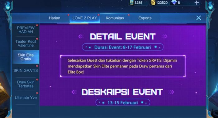 Skin gratis mobile legends
