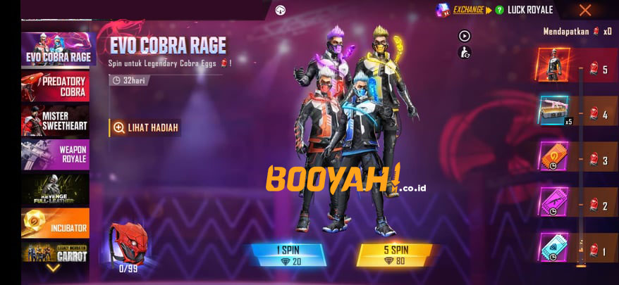 Dapatkan Bundle Evo Cobra Rage Di Completion Gacha Ff Spin Esports