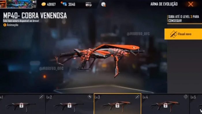 Skin Evo Gun MP40 Predator Cobra FF