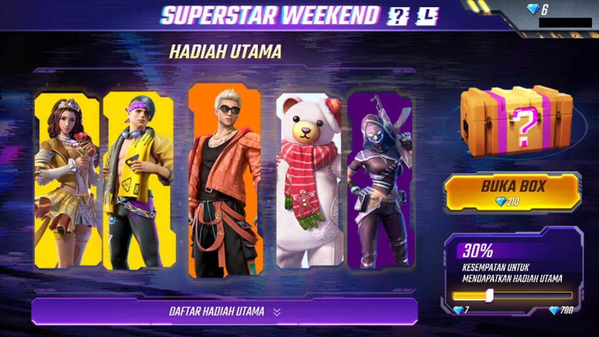 Mystery Crate FF Terbaru, Ada Bundle Superstar Weekend