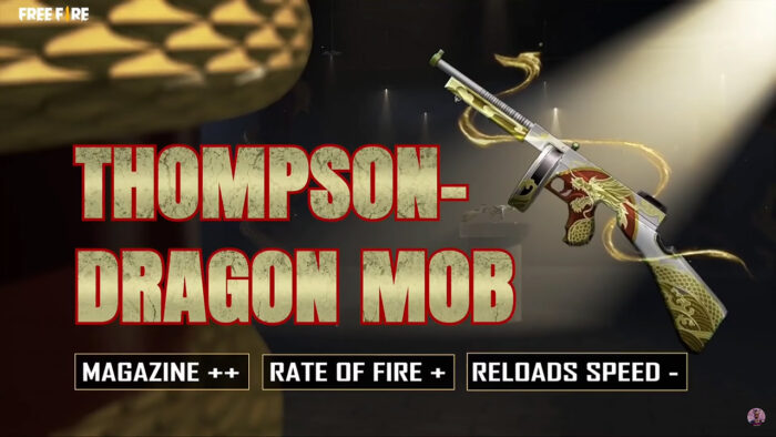 gun skin thompson dragon mob FF