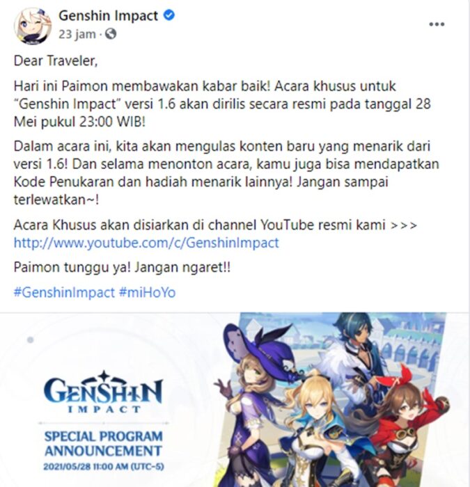 Genshin Impact Live Streaming