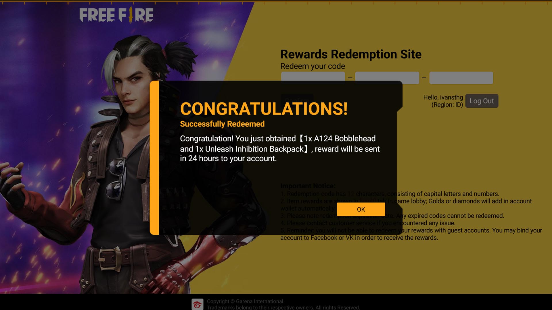 Kode Redeem Free Fire Ff Mei Juta Ig Followers Spin