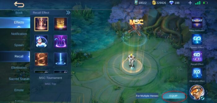 Recall of mobile legends