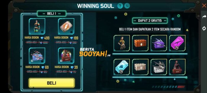 buy 1 get 2 free ff bundle winning soul