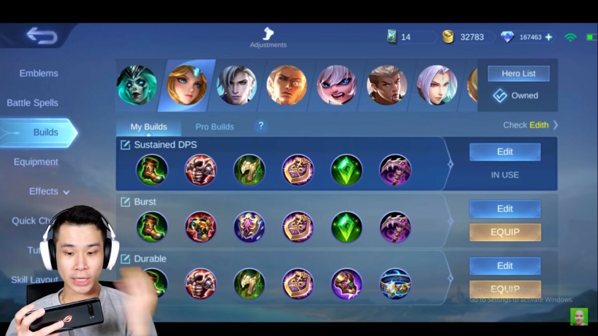 Rekomendasi Build Item Edith Mobile Legends, Tank Tapi Sakit! | SPIN