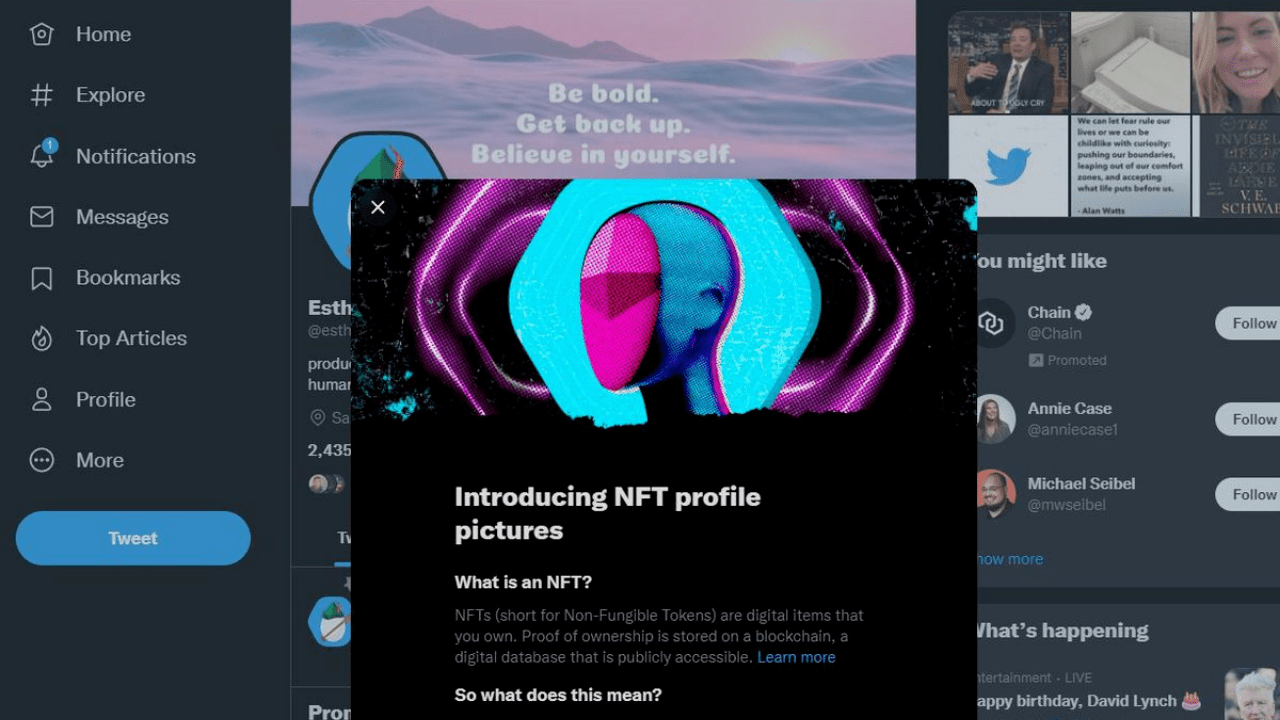 Koleksi NFT di Twitter