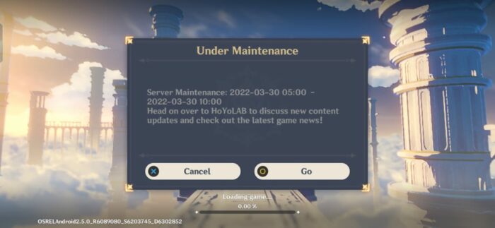 Maintenance Genshin Impact 2.6
