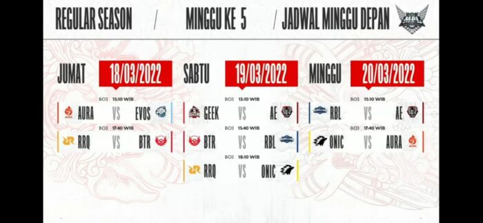 Jadwal MPL ID Season 9 Week 5