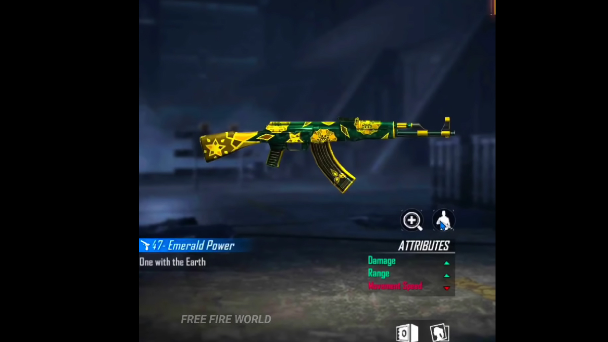 Gun Skin AK47 Emerald Power FF