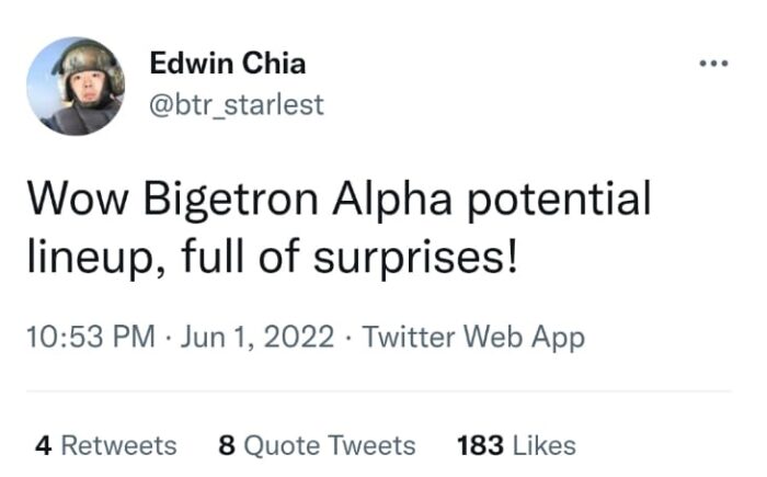 Roster Bigetron Alpha