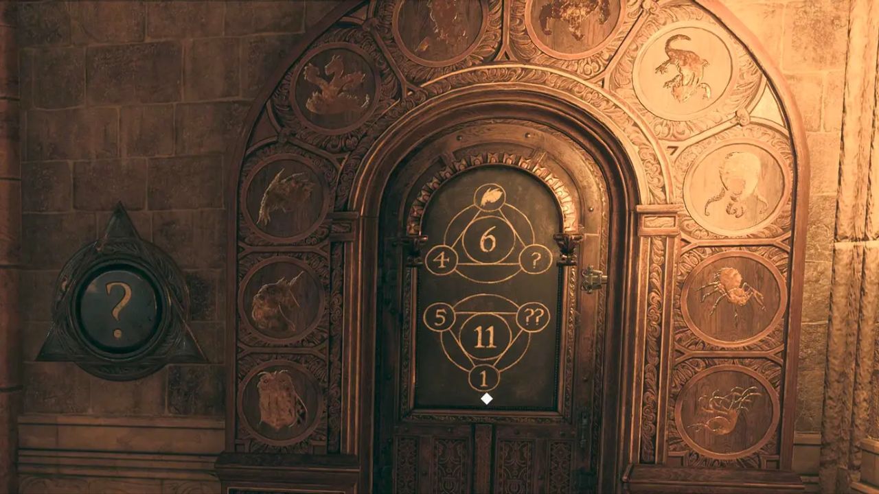 Cara Buka Pecahkan Puzzle Pintu Nomor Hogwarts Legacy SPIN   Hogwarts Legacy Puzzle Pintu 