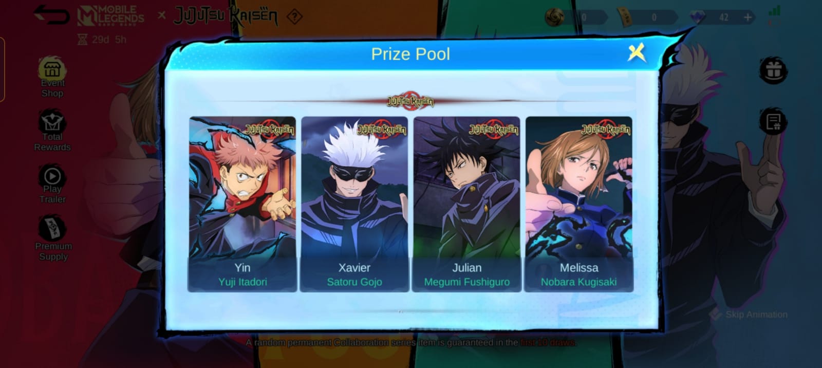 Skin MLBB x Jujutsu Kaisen Terbaik Versi SPIN Esports! SPIN