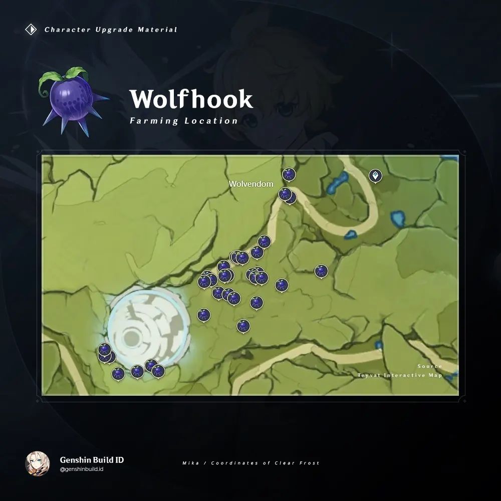 Lokasi Farming Wolfhook Untuk Mika Genshin Impact! SPIN
