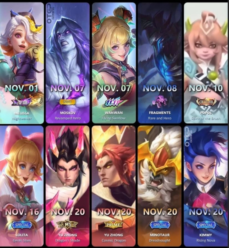 Jadwal Rilis Skin Baru MLBB Bulan November Desember 2023 SPIN