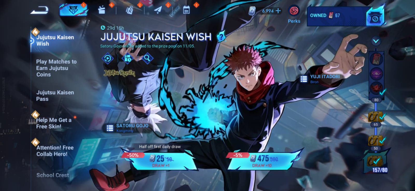 Skin Gojo & Yuji Ada Di Kolaborasi Honor Of Kings X Jujutsu Kaisen, Ini Cara Mendapatkannya!