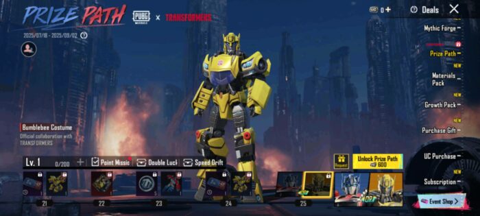 Skin TRANSFORMERS PUBG MOBILE