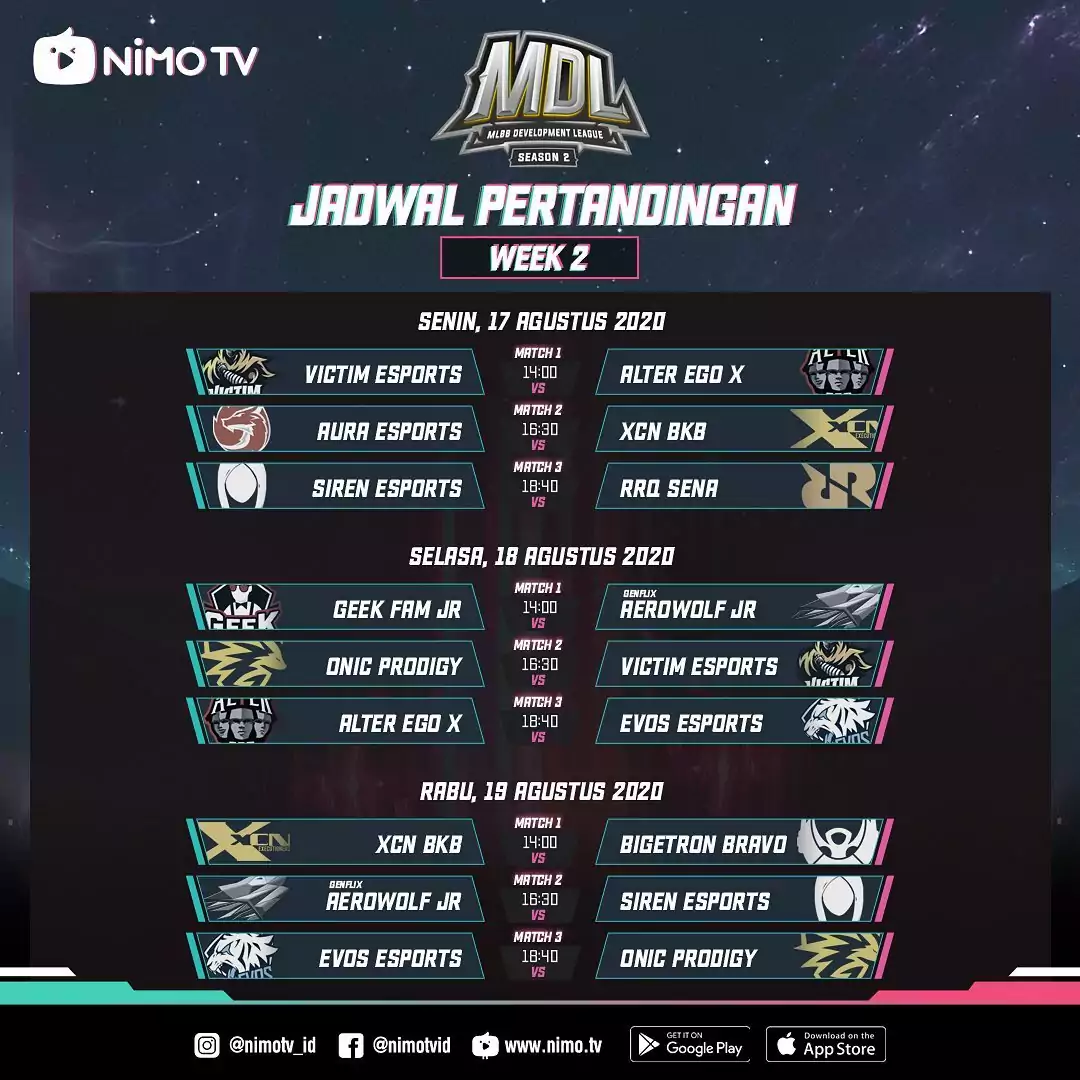 Jadwal MDL ID Season 2 Week 2