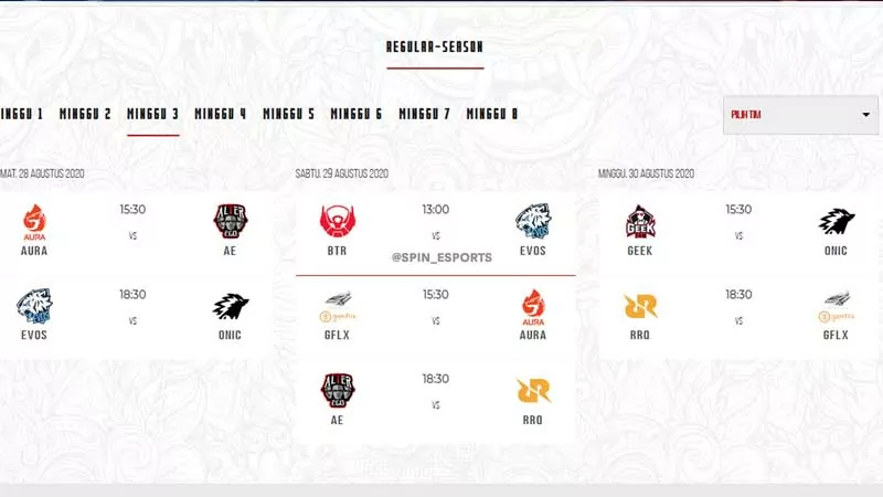 Jadwal MPL ID Season 6 Week 3
