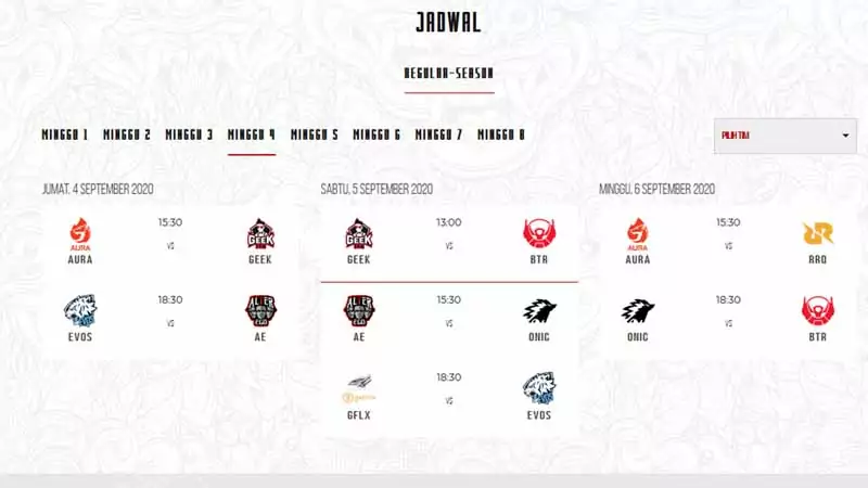 jadwal mpl season 6 week 4